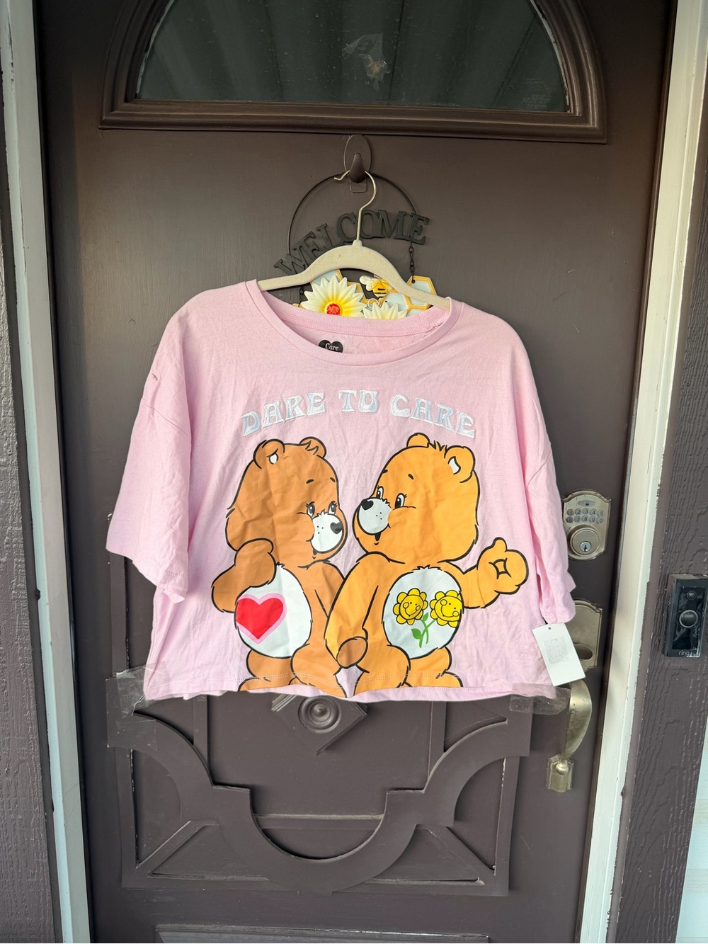 Care Bears Pink 'Dare to Care' Short Sleeve Graphic Tee
